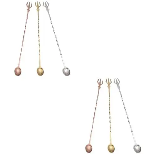 Produktbild: BESTonZON 6stücke Cocktail Rührstäbe Aus Edelstahl Dual- Mischlöffel Für Drinks Langlebig Und Rostfrei Für Cocktails Kaffee Und Tees Praktisches Barzubehör Und Roségold