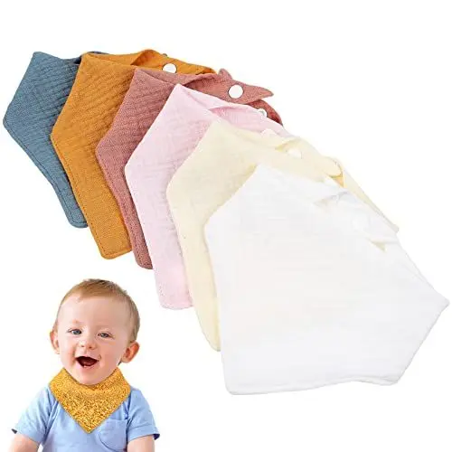Produktbild: BESTonZON Lätzchen 6er-pack Dreieckslätzchen für Jungen und Mädchen Neugeborene Sabberlätzchen Beißlätzchen Hautfreundlicher Stoff Sicheres Färben Stilvolles Accessoire für Jungen und Mädchen