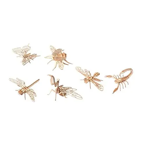 Produktbild: BESTonZON 6 Stück Holzspielzeug - 3D Puzzle mit Insekten und Tieren, Lernspielzeug für Kinder ab 3 Jahren (Bausatz, Montessori-Spiel, Motorik Training)