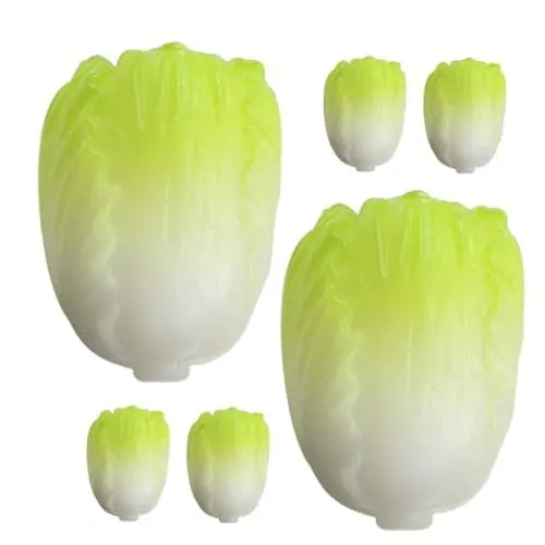 Produktbild: BESTonZON 6st Kohlmodell Grüne Salatfigur Künstlicher Salat Künstlicher Simulationskohl Schrankvitrinendekor Gefälschter Gefälschte Früchte Kohlstatue Gemüse Chinakohl Harz 3D