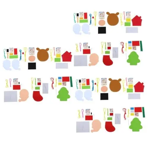 Produktbild: BESTonZON 6stücke Nähtasche Zum Basteln Weihnachts-handarbeitsset Nähsets Für Junge Mädchen Weihnachts-diy-accessoires Diy-weihnachtstasche Aus Hochwertigem Material Sicher Und