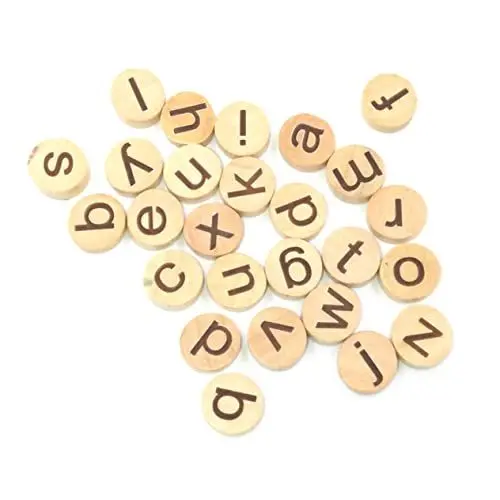 Produktbild: BESTonZON 78 Stück Buchstaben Kinderhandwerk Englische Buchstabenchips Briefe Basteln Für Kinder Alphabet- Buchstabenscheiben Aus Holz Hölzern