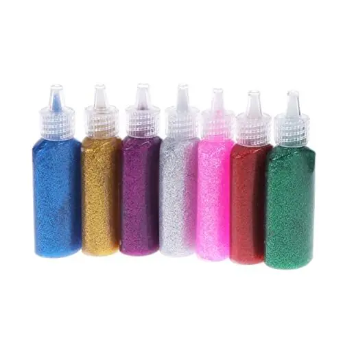 Produktbild: BESTonZON 7-Teiliges Set Glitzerkleber Farbiger Kleber Kinder malen Kleber Kinderkleber Kinder-Kits basteln für Kinder bastelmaterial für Kinder Holzbasteln Stereokleber funkelnder Kleber