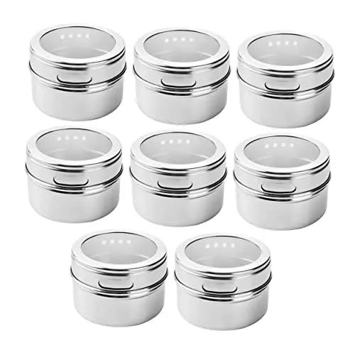 Produktbild: BESTonZON 8St Magnetisches Gewürzglas Pulverstreuer magnetischer Gewürz-Organizer Gewürze magnetischer gewürzbehälter Gewürz-Organizer aus Edelstahl Rostfreier Stahl Container Gewürz Flasche