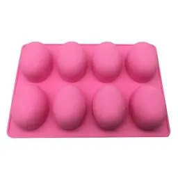 Produktbild: BESTonZON 8 Hohlräume Oval Ei Form Silikonform DIY Ostereier Kuchen Fondant Gelee Schokolade Dessertform Küche Backen Werkzeug (Zufällige Farbe)