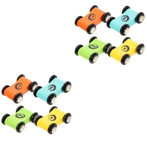 Produktbild: BESTonZON 8 STK Rückzugwagen Aus Holz Mini Auto Desktop-Spielzeug Farbiger Kleinwagen Spielzeugautos Für Kleinkinder Spielzeug Für Rennwagen Spielzeug Rennwagen Für Kinder Auto-Spiel Hölzern