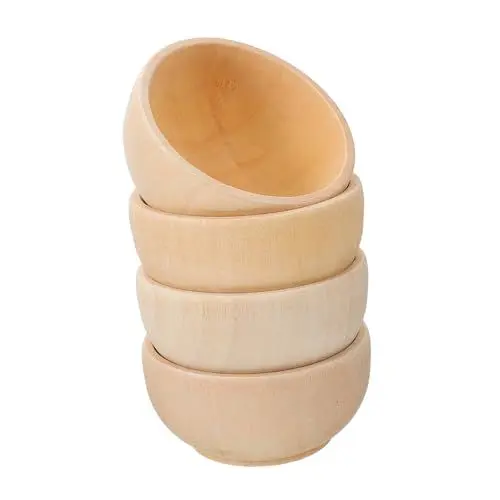 Produktbild: BESTonZON 8 Stk Kleine Holzschale Schalenrohlinge Aus Holz Unbemalt Holzspielzeug Unvollendet Holzschalen Basteln Diy Holzschale Selber Machen Puppenschale Kind Massivholz Dekorationen