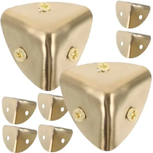Produktbild: BESTonZON 8er-Box ckenschutz Metall Brust Koffer Koffer Schutz Ecken, Metall Eckenschutz Für Möbel Eckwinkel, Kasteneckenschützer, Schreibtischkantenschutz Kastenecken Aus Messing Rostfreier
