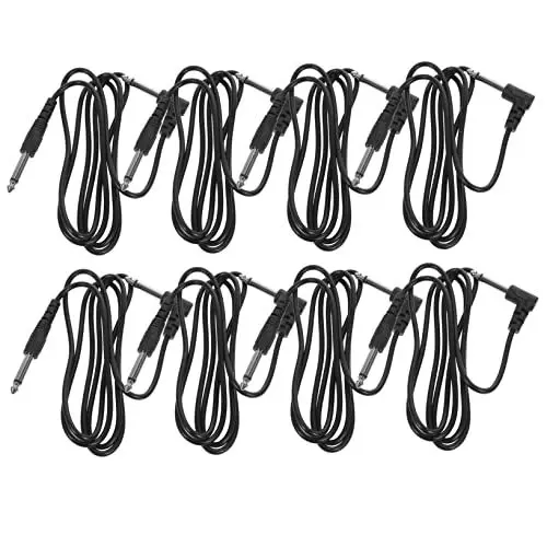 Produktbild: BESTonZON 8st Gitarrenkabel Verstärkerkabel Für E-gitarre E-gitarren-verstärkerkabel Kabel Für Musikinstrumente E-gitarre Mit Gitarrendraht Gitarrenpedalkabel Basskabel Black Schwarzes Leder