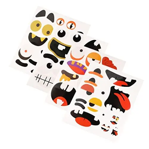 Produktbild: BESTonZON 8st Halloween-Aufkleber Kürbis-gesichtsaufkleber Kürbisaufkleber Basteln Halloween-partydekorationen Halloween-spaßaufkleber Halloween-dekor Laminierte Folie Grimasse Zubehör