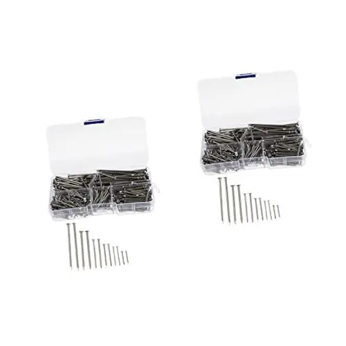 Produktbild: BESTonZON 920 Stk Fremde Nägel Fingernagel-kit Nägel Zur Wandveredelung Kleine Nägel Zum Aufhängen Von Bildern Brad Nägel Rundkopfnägel Metallnagel Combo-platte Verzinkt Rostfreier Stahl