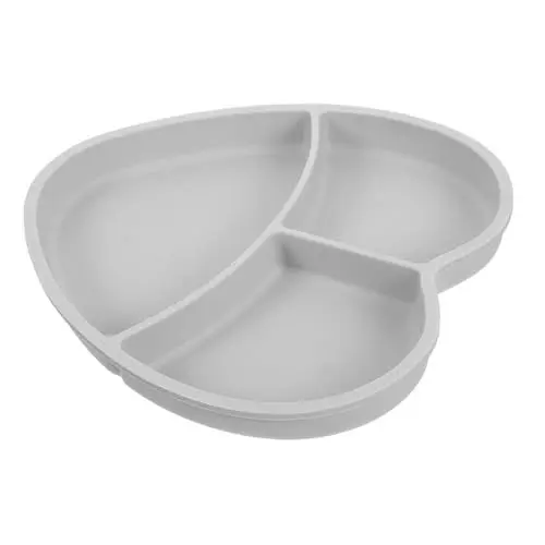 Produktbild: BESTonZON Silikon Baby Platte Herz Form Unterteilt Abendessen Platte Kleinkind Training Lagerung Fächer