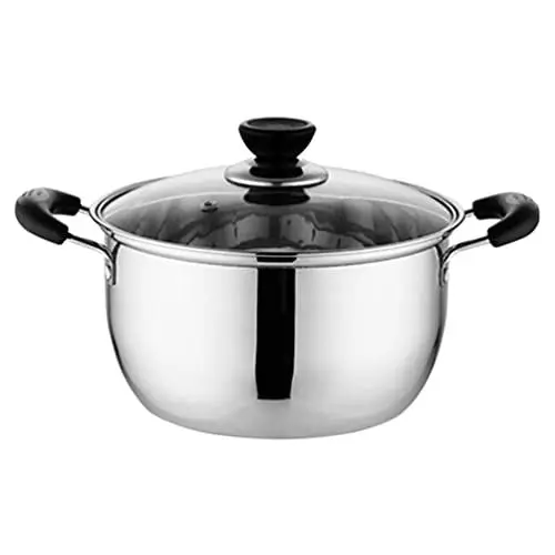 Produktbild: BESTonZON Eintopf Suppentopf Edelstahl Kochtopf mit Glasdeckel Pastatopf Fleischtopf Bratentopf Nudeltopf Hot Pot Topf Kochgeschirr für Zuhause Küche Kochfeld Gasherd Induktion 20cm