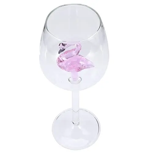 Produktbild: BESTonZON Flamingo Weinglas Glaswaren Partyglas Trinkgläser-set Mit 12 Stück Bar-trinkgeschirr Glasbecher Eisteegläser Cocktailgläser Mojito-gläser Weinkelch Braut Handbuch Roter Kristall