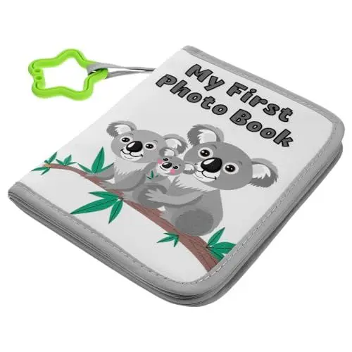 Produktbild: BESTonZON -Fotoalbum Fotobuch für Neugeborene aufzeichnen Plüsch Bebe photo album fotoalben für babys babygeschenke spielzeug Foto-Stoffbuch Tuch Wachstum Album Buch PVC Grey