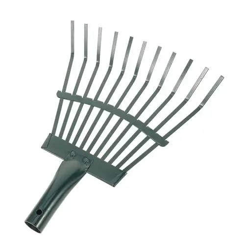 Produktbild: BESTonZON Gartenrechen Carbonstahl Laubrechen für Gartenpflege Leicht und Tragbar zum Entfernen von Laub und Schmutz Multifunktionales Gartenwerkzeug