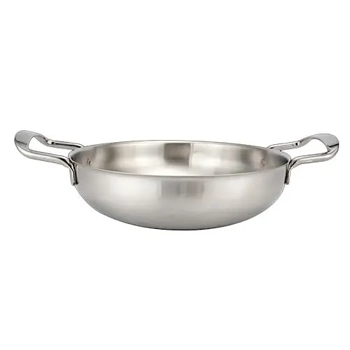 Produktbild: BESTonZON Mini-pfanne Aus Edelstahl Tragbar 22 Cm Durchmesser Silberfarbenes Kochgeschirr Pfanne für Den Alltag Bratpfanne Spülmaschinenfest