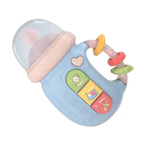 Produktbild: BESTonZON Geschichte Maschine Flasche Schüttelglocke Babyfläschchen Kleinkind Puzzle- Entwicklungsspielzeug Musiklernspielzeug Plastik Blue