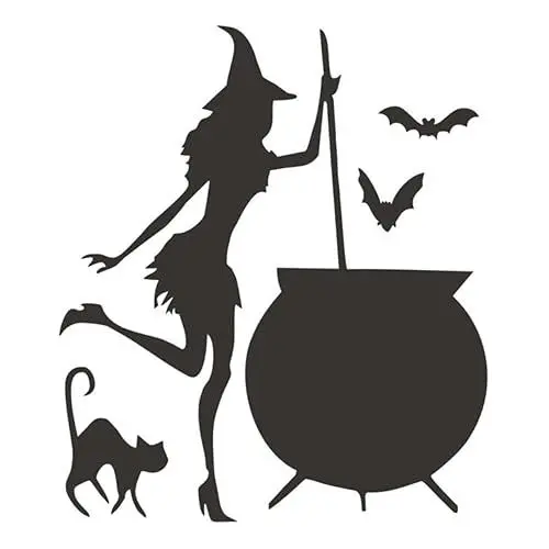 Produktbild: BESTonZON Geschmückt Halloween-Wandtattoos Halloween-Aufkleber Hexenfenster haftet Dekor Schaufensteraufkleber Wandaufkleber Nähen Applikationen Wandgemälde schmücken Halloween