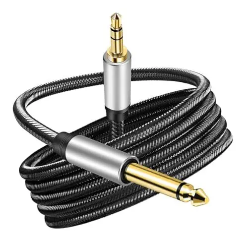 Produktbild: BESTonZON Gitarre Gitarren-audiokabel Stereokabel 3,5 Mm Auf 6,5 Mm 3,5 Mm Bis 6,5 Mm Gitarrenkabel 1/8 Bis 1/4 Stereokabel Kabel Stecker Auf Stecker Gummi Vergoldet Gitarrendraht