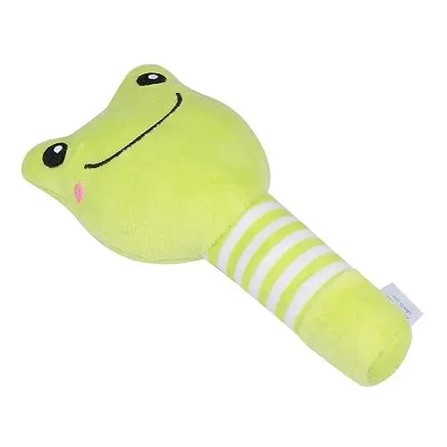 Produktbild: BESTonZON Handkurbel Cartoon-tier- - Handgehaltene Babyrassel Neugeborene Gefüllte Kuscheltiere Handglocke in Tierform Kinder Spielset -glocke- Green Plüsch
