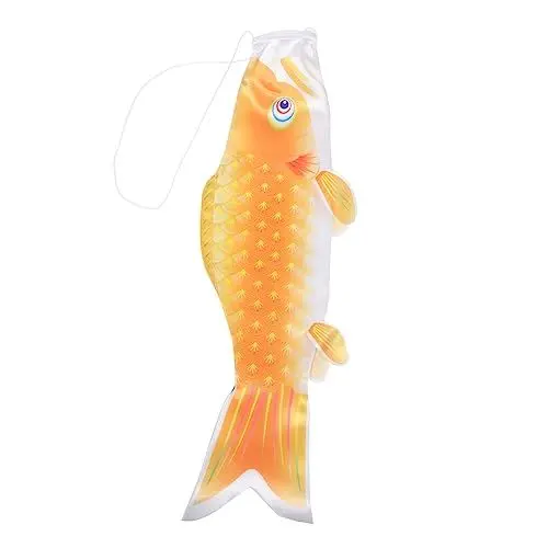 Produktbild: BESTonZON Japanische Koi Fahne Goldener Karpfen Windsack Outdoor Deko für Restaurant Garten Fenster Wand Japanische Teich Deko Drachenbootfest Schmuck Wetterfest Einfach Aufzuhängen