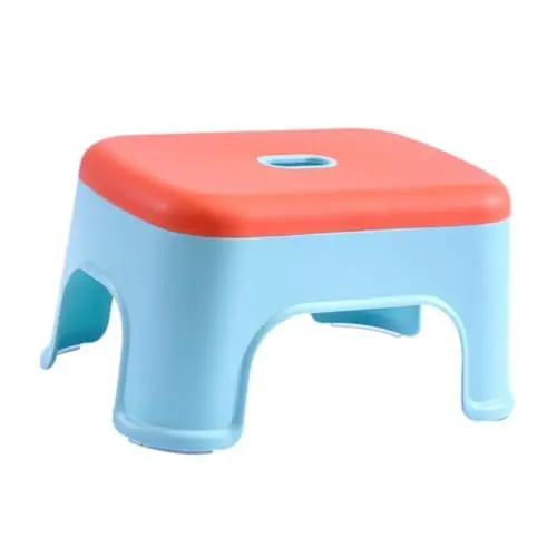 Produktbild: Bunter Kinder Tritthocker Aus Kunststoff - Rutschfester Schemel Für Kleinkinder Ideal Für Badezimmer Und Küche Unterstützt Selbstständigkeit