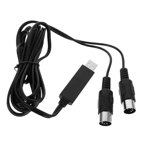 Produktbild: BESTonZON 2 USB MIDI Kabel Konverter Für E Piano Und Elektronische Instrumente Professioneller Adapter Für PC Und Laptop Piano Keyboard Adapter Kabel