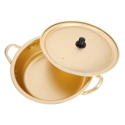 Produktbild: BESTonZON Koreanischer Ramen Topf Induktion Kochtopf Nudeltopf Hot Pot Topf Aluminium Wokpfanne Bratpfanne Antihaft Grill Pfanne Stielkasserolle für Induktion Herd Kochfeld E Gasherd Topfset