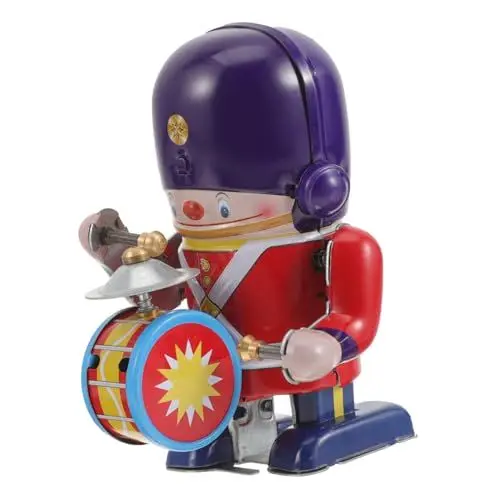 Produktbild: BESTonZON 2stücke Tinplate Spielzeug Drummer Soldat Blechspielzeug Für Mädchen Partygeschenke Und Spielzeug Für Festliche Anlässe Handbetrieben Transportabel Und Motorikfördernd