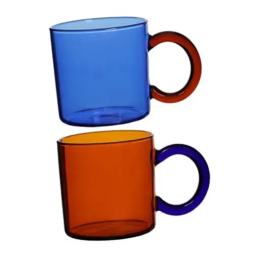 Produktbild: BESTonZON Limonadenglas 2 Stk Tasse Valentinsbecher Wasserbecher Becher Klare Trinkgläser Schnapsgläser Getränkebecher Trinkbecher Wasserbehälter Saftgläser Bierkrug Glas Stapelbar Büro