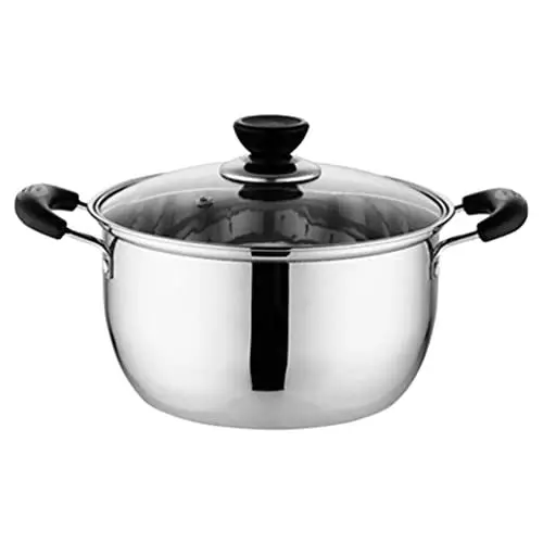 Produktbild: BESTonZON Milchtopf Suppentopf Edelstahl Kochtopf mit Glasdeckel Pastatopf Fleischtopf Bratentopf Nudeltopf Hot Pot Topf Kochgeschirr für Zuhause Küche Kochfeld Gasherd Induktion 18cm