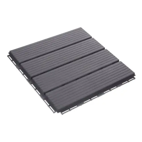 Produktbild: BESTonZON Terrassenfliesen Aus Kunststoff für Den Außenbereich Ineinander Greifende Fliesen Einfach Zu Montieren Grau Geeignet für Die Terrasse