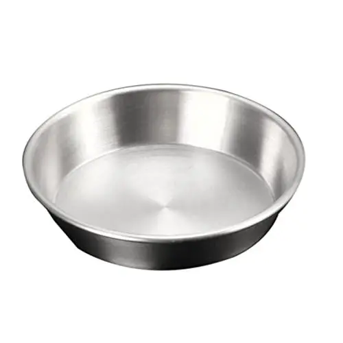 Produktbild: Cabilock Edelstahl Teller Speiseteller Dessertteller Snackteller Salatteller Obstteller Kuchenteller Brotteller Pastateller Steakteller Servierteller für Zuhause Küche Restaurant 18cm