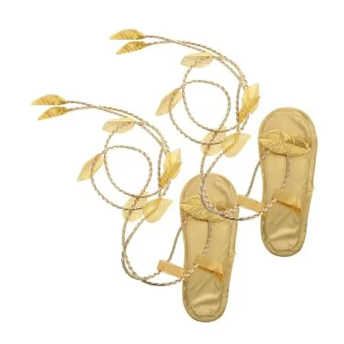 Produktbild: BESTonZON Party-Schuhe Göttinnensandalen Halloween-kostüm Der Griechischen Göttin Göttinnenschuhe Griechische Göttin Kostüm Frauen Göttinnen-Sandale Griechische Sandalen Golden Plastik