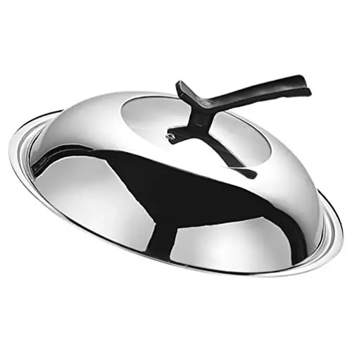 Produktbild: BESTonZON Pfannendeckel Universal Topfdeckel Wok Abdeckung Bratpfannen Abdeckung Edelstahl Verdicken Ersatzdeckel Glasdeckel für Kochtopf Auflauf Töpfe Pfannen Grill Zubehör 34CM