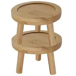 Produktbild: BESTonZON Pflanzenhocker Rund 2 Stück Blumentopf Basis Pflanztöpfe Für Zimmerpflanzen Serviertablett Runde Topfpflanzen Pflanzenhalter Holz Blumentopfhalter Ständer Zimmerpflanzenständer