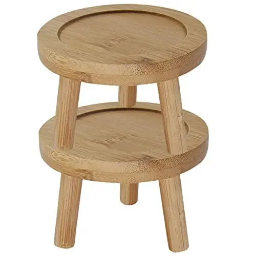 Produktbild: BESTonZON Pflanzenhocker Rund 2 Stück Blumentopf Basis Pflanztöpfe Für Zimmerpflanzen Serviertablett Runde Topfpflanzen Pflanzenhalter Holz Blumentopfhalter Ständer Zimmerpflanzenständer