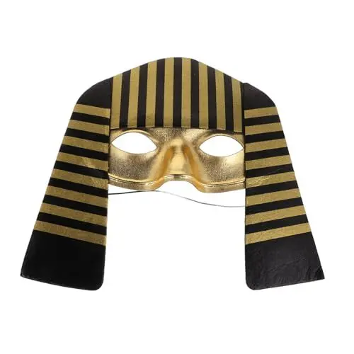 Produktbild: BESTonZON Pharaonenmaske für Halloween Cosplay Kostüm Requisite Leicht und Bequem für Themenpartys und Auftritte Mehrfach Verwendbar Atmungsaktiv und Tragbar