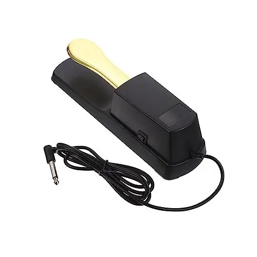 Produktbild: BESTonZON Piano-Pedal tragbare Tastatur Sustain-Pedal für Digitalpianos Kompaktes Klavierpedal klavier zubehör klavierzubehör praktisches Sustain-Pedal Keyboard-Piano-Zubehör Abs Golden