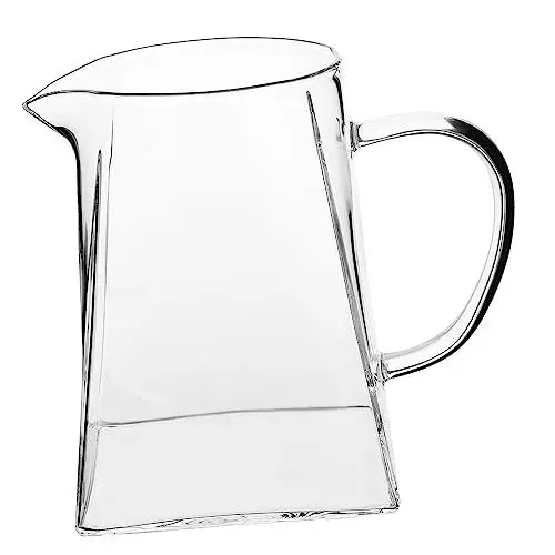 Produktbild: BESTonZON Quadratischer Glastee Sahnekanne Silikon Überschuhe Teespenderflaschen Milchkanne Glas Milchkännchen Aus Kristallglas Kochtopf Wasserkrug Glaskrug Büro Heiße Mit Griff
