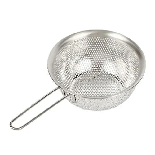 Produktbild: Rührschüsseln Edelstahl Sieb mit Griff Küchensieb Nudelsieb Haushaltssieb Micro Perforierte Sieb Abtropfsieb feinsieb Schnappsieb Stielsieb für Salat Nudeln Reis 19. 5cm
