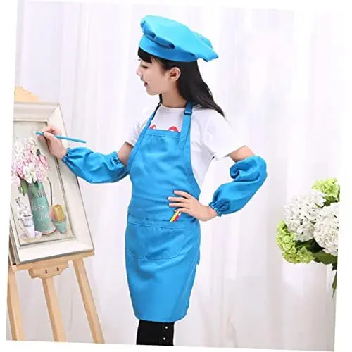 Produktbild: BESTonZON Satz Handschelle zum Kochen für Kinder kinderkochmütze kochmützen für Kinder küchenzubehör Kinder küche zubehör für Kinder kinderküchenzubehor Kinderschürze Kinder Kochen Ärmel