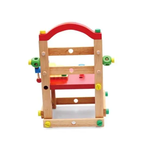 Produktbild: BESTonZON Satz kinderstuhl poäng kindersessel klauenhammer pfostenschlüssel spannerin babies schrauber schraubstöcke pediprodekt baby werkzeug spielzeug Puzzlematte Buche Mutter fx07 Hölzern