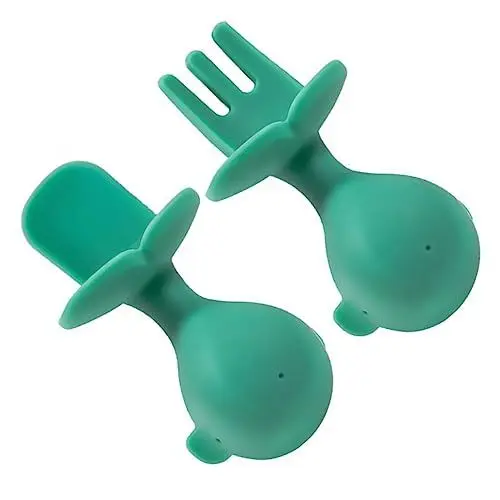 Produktbild: BESTonZON Besteckset für Kleinkinder 2-teilig Löffel- und -set Aus Silikon Spülmaschinenfest für Jungen und Mädchen