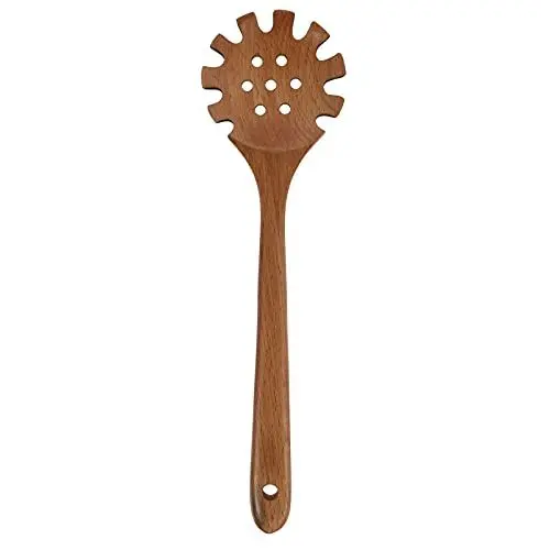 Produktbild: BESTonZON Spaghettilöffel Holz Nudellöffel Pastalöffel: Hitzebeständiger Nudelkelle Pasta Löffel Spaghettiheber Nudeln Pasta Schöpflöffel Holzlöffel für Spätzle Spaghettisieb Küchenhelfer