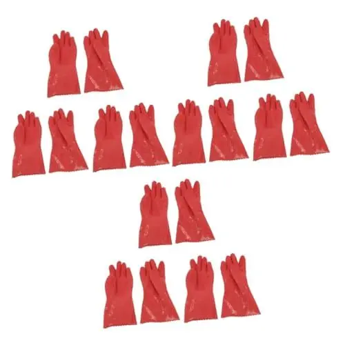 Produktbild: BESTonZON Strohabdeckungen 3 Paare Latex Handschuhe Gemüseschäler Rosafarbene Latexhandschuhe Werkzeug Spielereien Peeling Peeling-Handschuhe