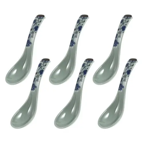 Produktbild: BESTonZON Suppenlöffel 6 Stuck, Japanischen Suppe Löffel Set Retro Suppe Löffel, Suppenlöffel für, Wonton, Nudeln