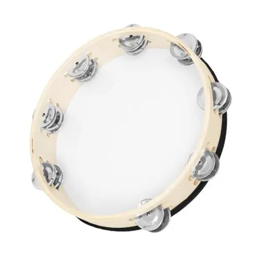 Produktbild: BESTonZON Tambourin Handgehaltene Trommelglocke Kirchliches Tamburin Hand-percussion-tamburin Schlaginstrument Tamburin Trommel Tamburin-trommel Tragbare Trommelglocke Handtrommel Massivholz