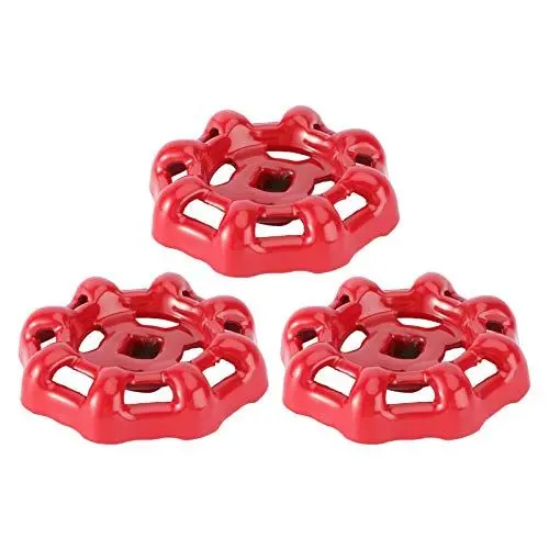 Produktbild: BESTonZON 3er Set Ventil Handrad aus Eisen, roter Griff für Absperrventile, 6mm Kugelhahn Wasserhahn Ersatzteile, ideal für Wasserrohre und Ventil-Austausch